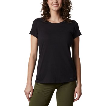 Columbia Solar Shield Short Sleeve, Camiseta Negros Para Mujer | 640193-AEG